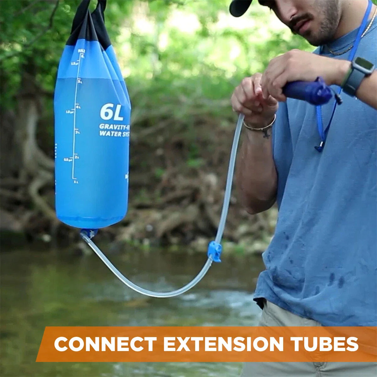 6L Gravity Water Filter System 4 Stage Camping Emergency Purifier