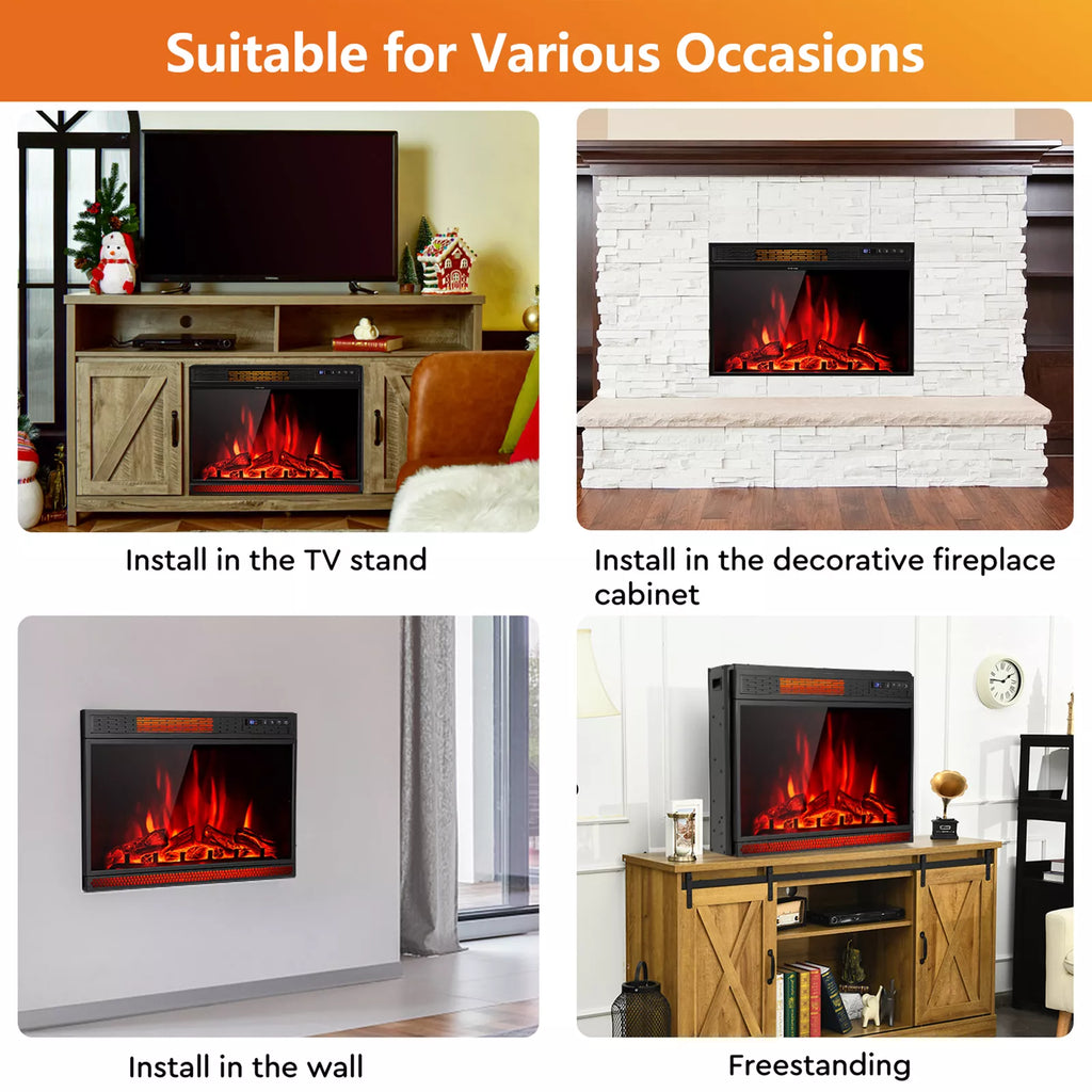 28" Recessed Electric Fireplace Heater 900W-1350W