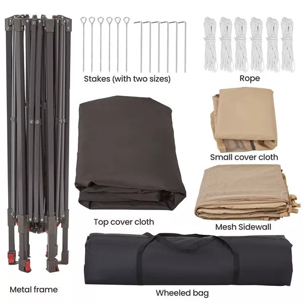 Hexagonal Outdoor Gazebo Canopy Tent Mesh Netting Garden Shelter