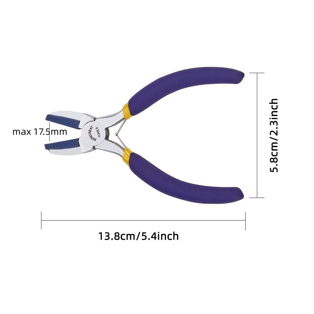 BENECREAT Double Nylon Jaw Flat Nose Pliers Mini Steel Wire Forming Pliers