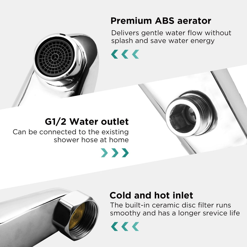 Wall Mounted Bath Faucet - Single Lever Bathtub Shower Mixer