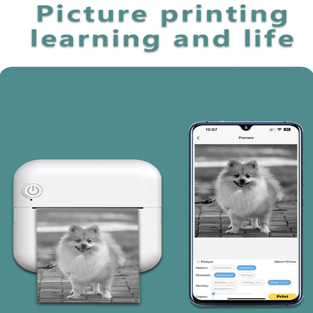 Sticker Printer,Mini Pocket Printer,Thermal Photo Printer
