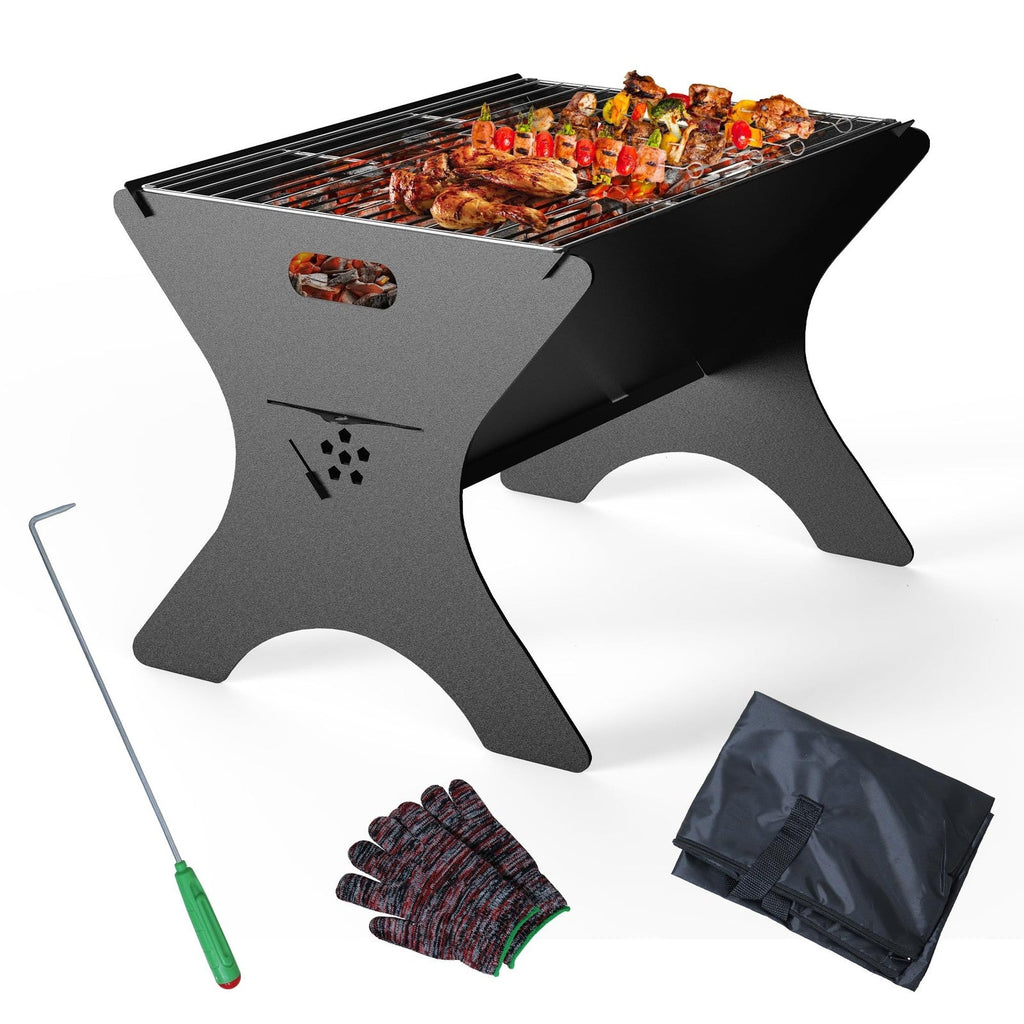 Frost IX Camping Fire Pit - Portable Campfire Grill with Cooking Grills