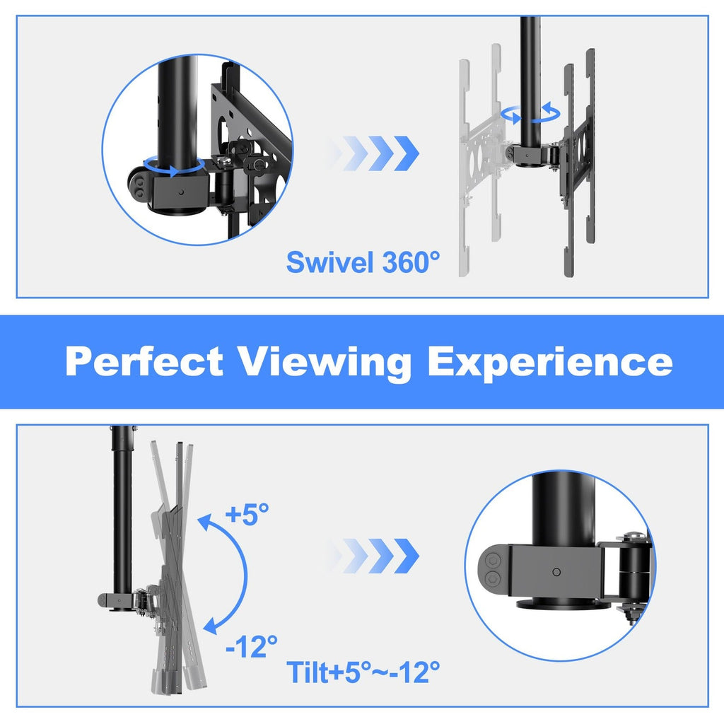 XINLEI Ceiling TV Mount Full Motion TV Bracket for Most 26-65" Flat Curved Tvs