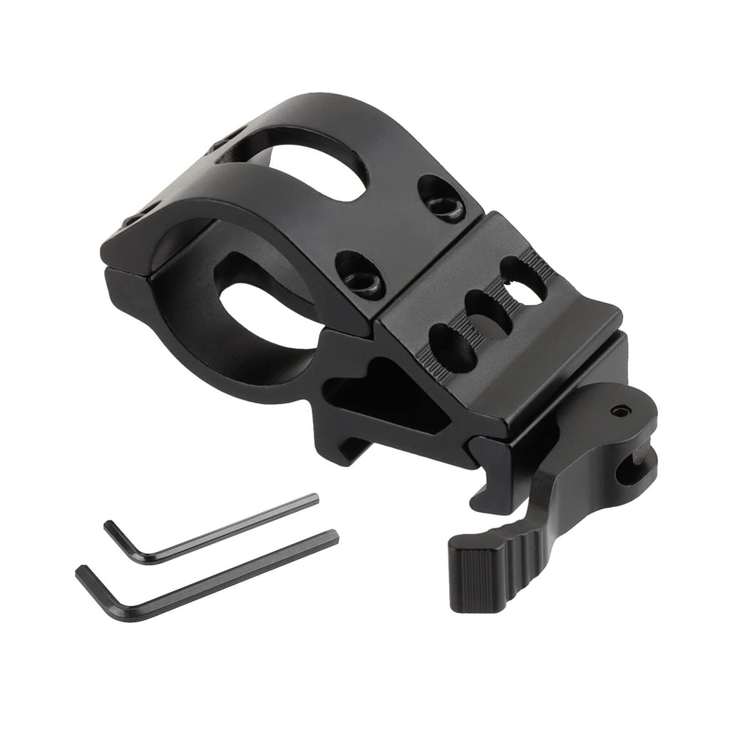 Ring Mount 25.4mm Angled Offset Low Profile QD Picatinny Rail for Flashlight