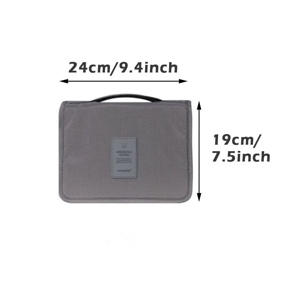 Travel Toiletry Bag, Hanging Toiletries Wash Bag Makeup Cosmetic Organizer -Grey