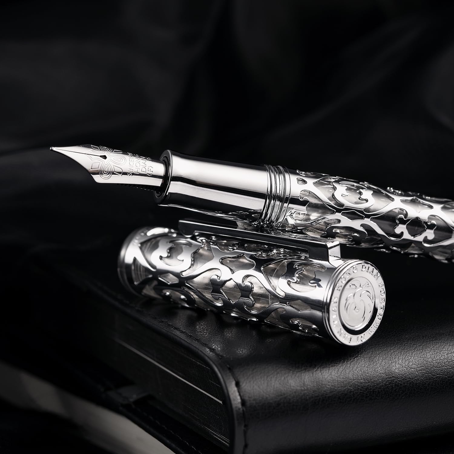 Hongdian D1 Piston Fountain Pen Extra Fine Nib, Hollow Skeleton & Resin Pen