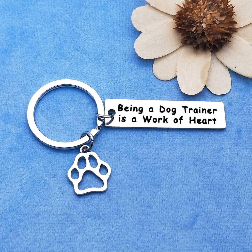 Dog Trainer Keyring Appreciation Gift for Dog Lovers – Silver