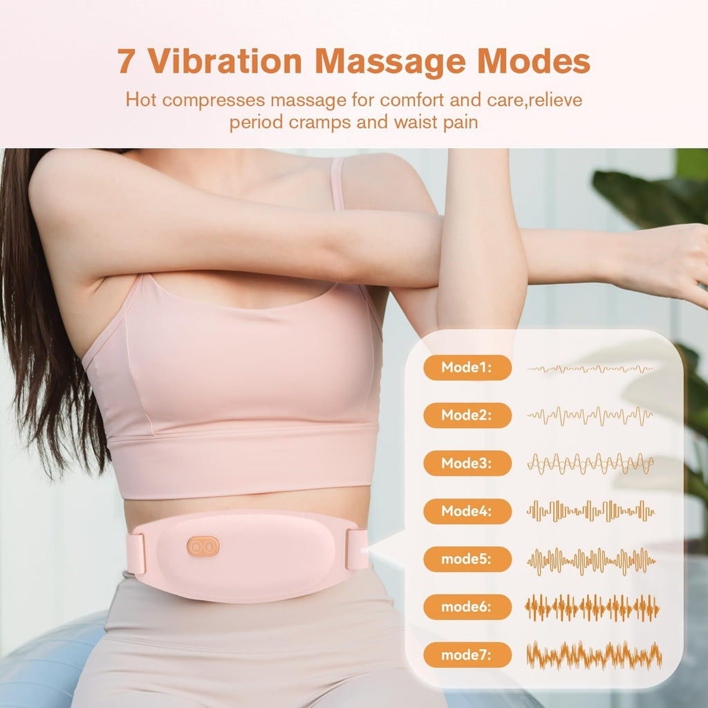 Rechargeable Menstrual Heating Pad Portable Pain Relief Heat Belt Cordless Elec