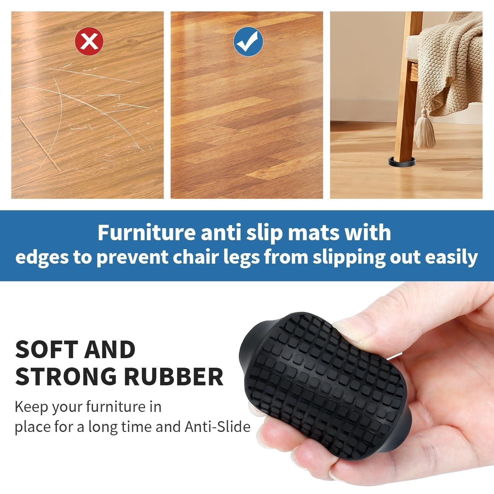 Furniture Caster Cups Pack of 12 Non-Slip Coasters