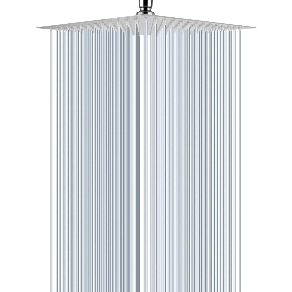 Rain Shower Head 12 inch Square Large Rainfall Overhead Fixed Shower Head