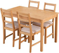 Oak Small Dining Table and Chairs Set 4, Rectangular