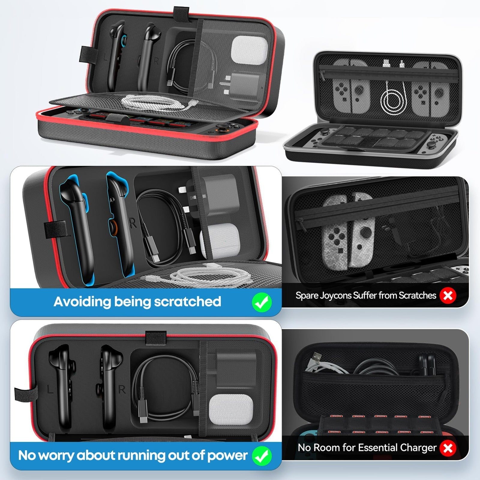 Switch 2 Carry Case Protective Travel Case with 26 Game Card Slots Fit Joy-Con