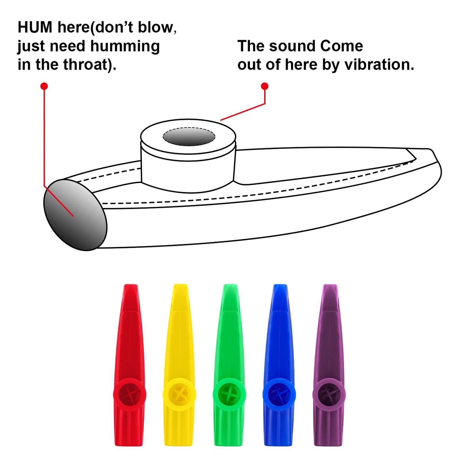 15 Plastic Kazoos Musical Instruments Gift Party Favours
