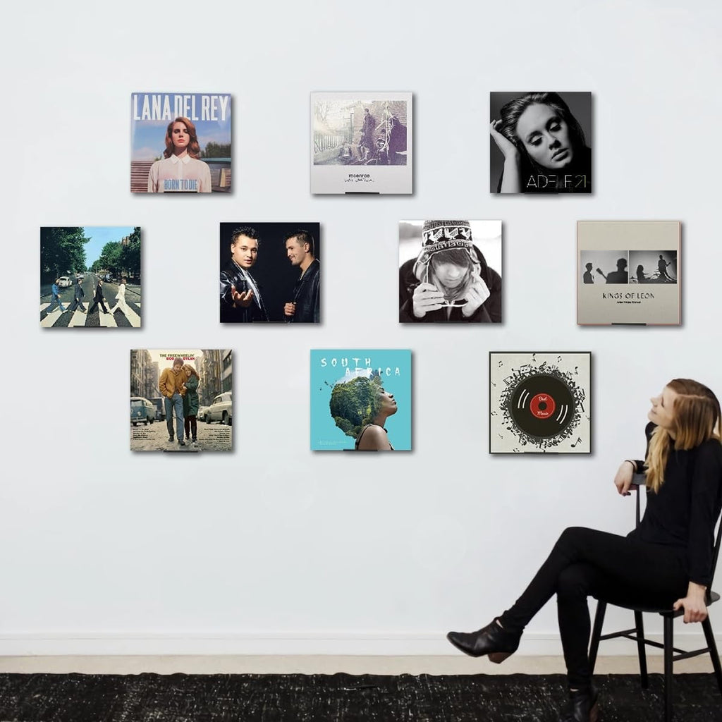 Vinyl Wall Mount 6 Pack Black Metal Vinyl Holder Wall display Shelf Record BiJun