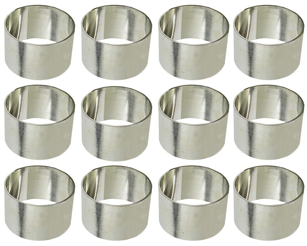 SKAVIJ Handmade Twisted Pipe Napkin Rings Holders Decor (Silver 12pcs)