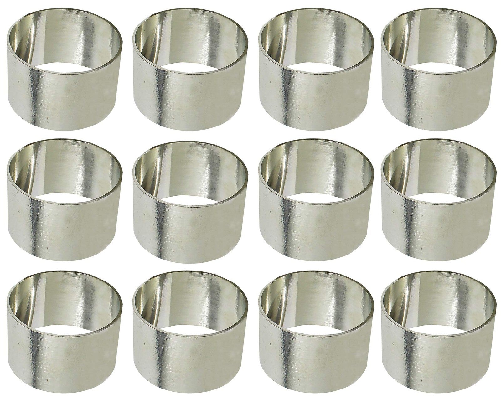 SKAVIJ Handmade Twisted Pipe Napkin Rings Holders Decor (Silver 12pcs)