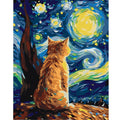 GwaOery Paint by Numbers Kits for Adults, Cat DIY Color Oil Painting Acrylic