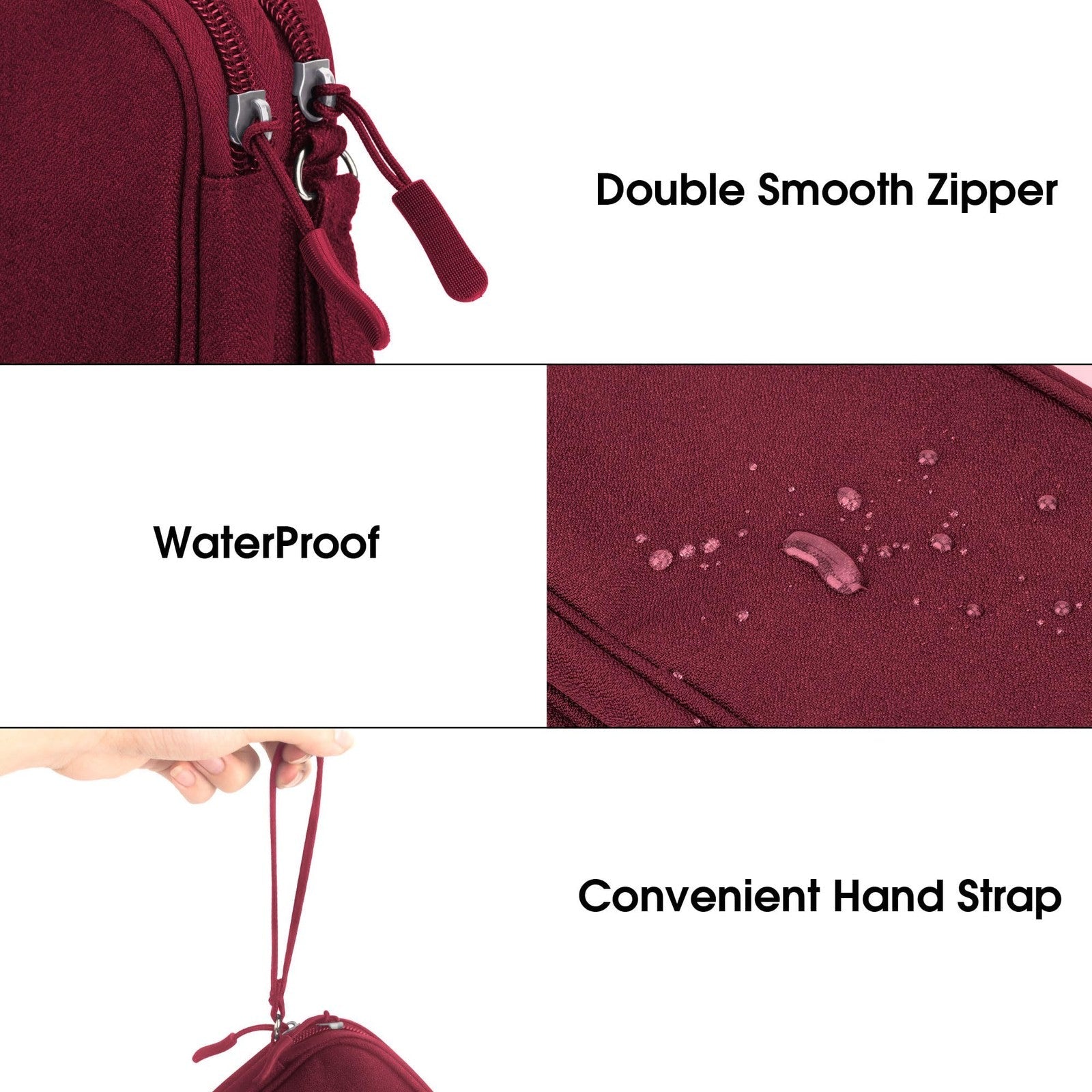 Electronic Accessories Organiser Travel Cable Bag – Wine Red