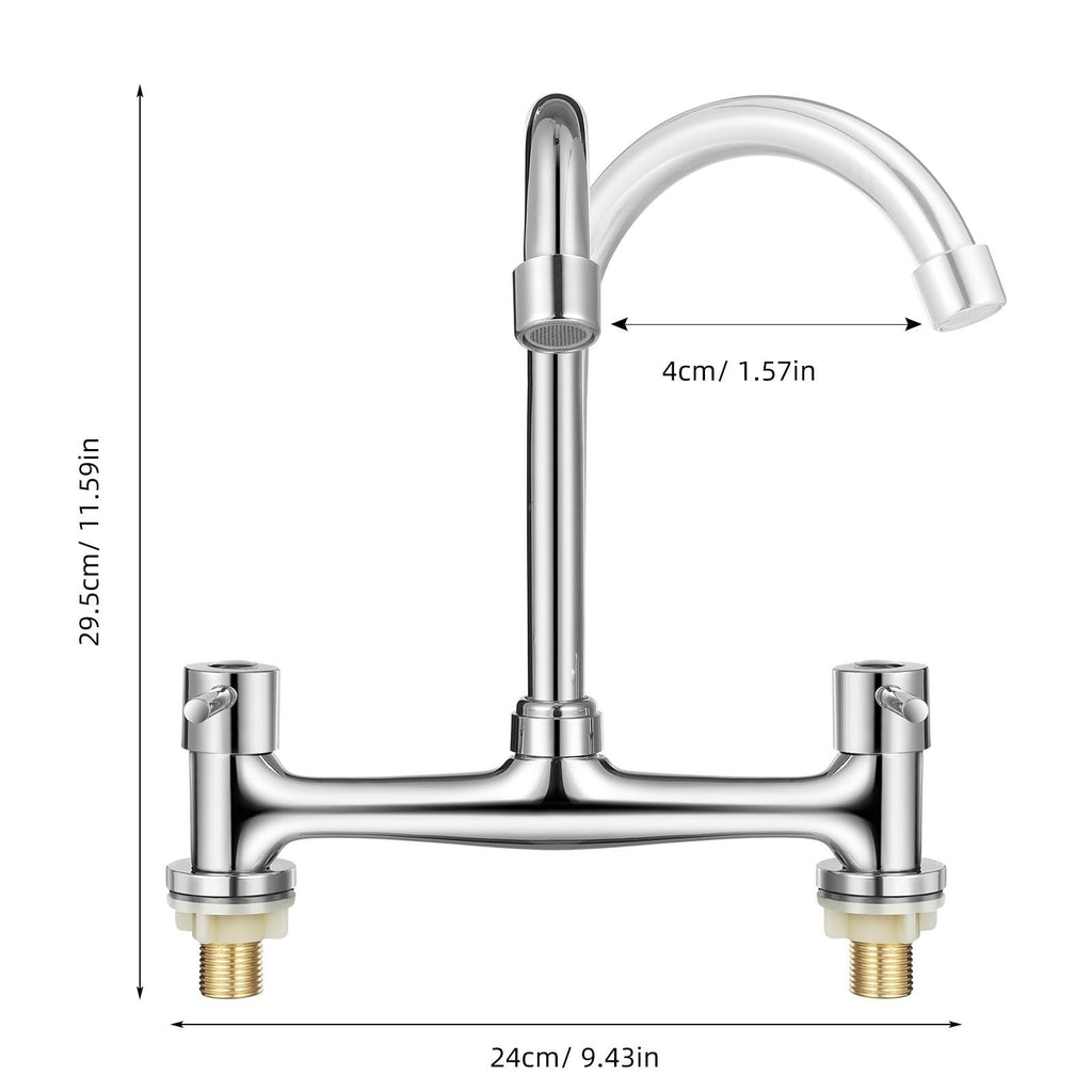 Dual Lever Gooseneck Mixer Tap Faucet for Kitchen Bathroom hot and cold
