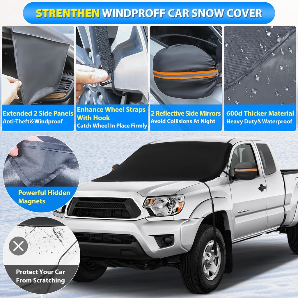 SHEEFLY Car Windscreen Cover for Winter, Car Windshield Cover for Ice and Snow