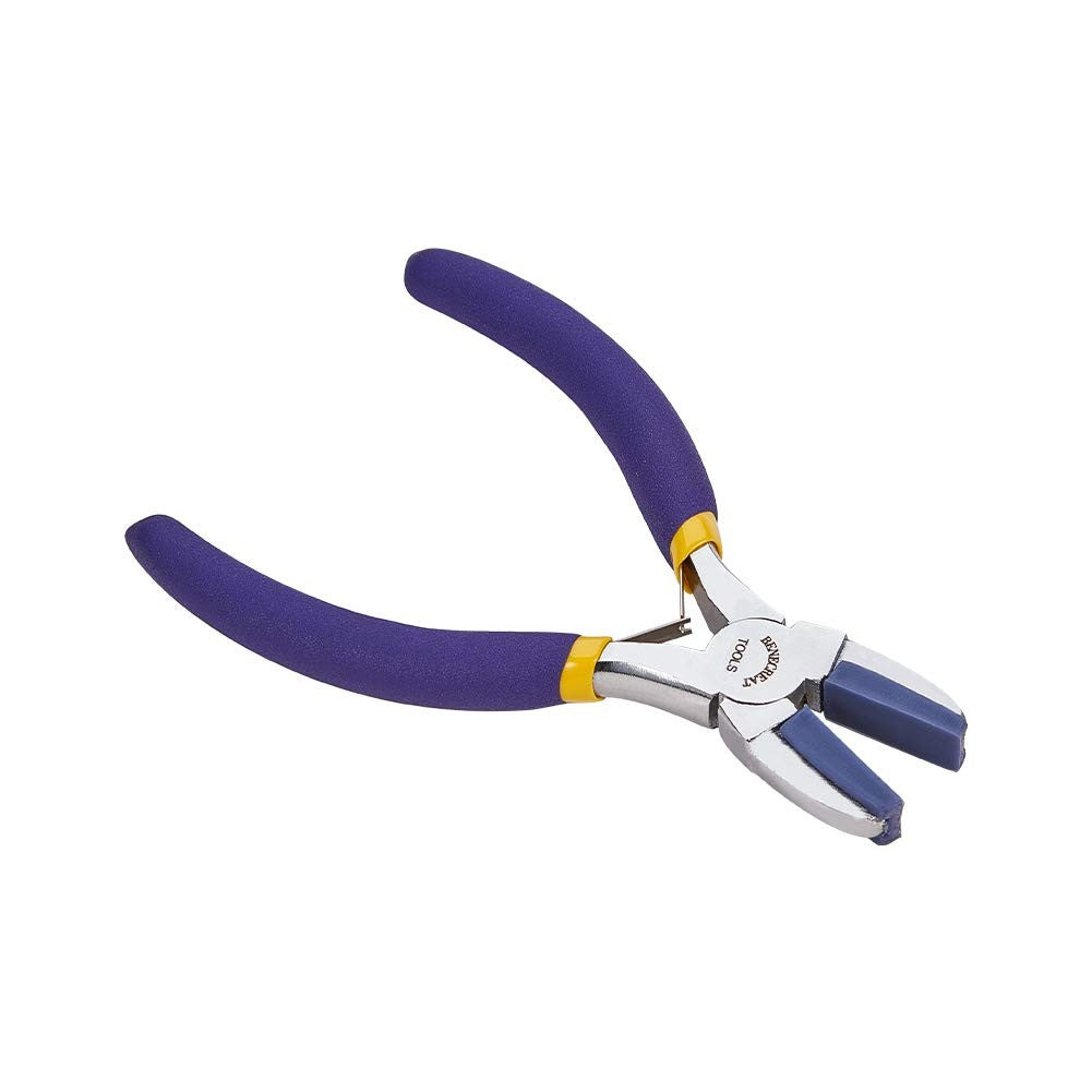 BENECREAT Double Nylon Jaw Flat Nose Pliers Mini Steel Wire Forming Pliers