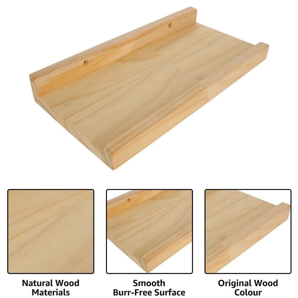 Floating Wall Shelves 2-Pack 30cm Oak Picture Ledge Display Shelf for Wall – Oak