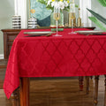 Red Tablecloth Flower Jacquard Table Cloth Spill Proof Dust-Proof Wrinkle