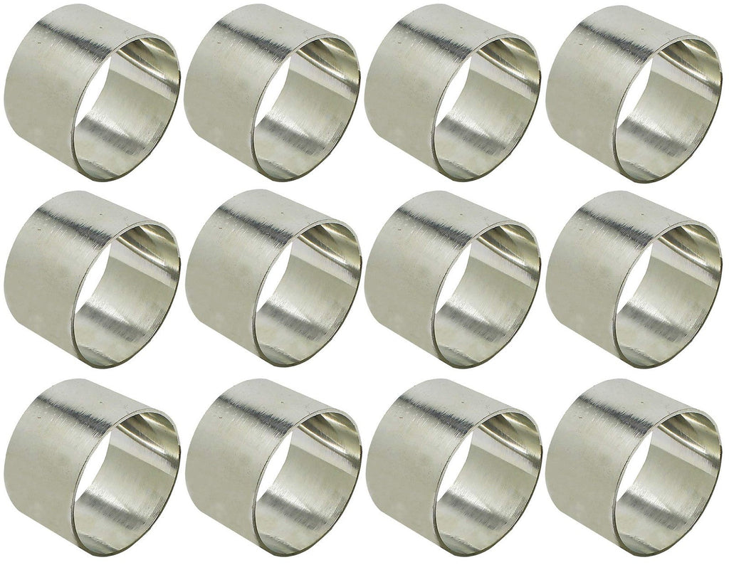 SKAVIJ Handmade Twisted Pipe Napkin Rings Holders Decor (Silver 12pcs)