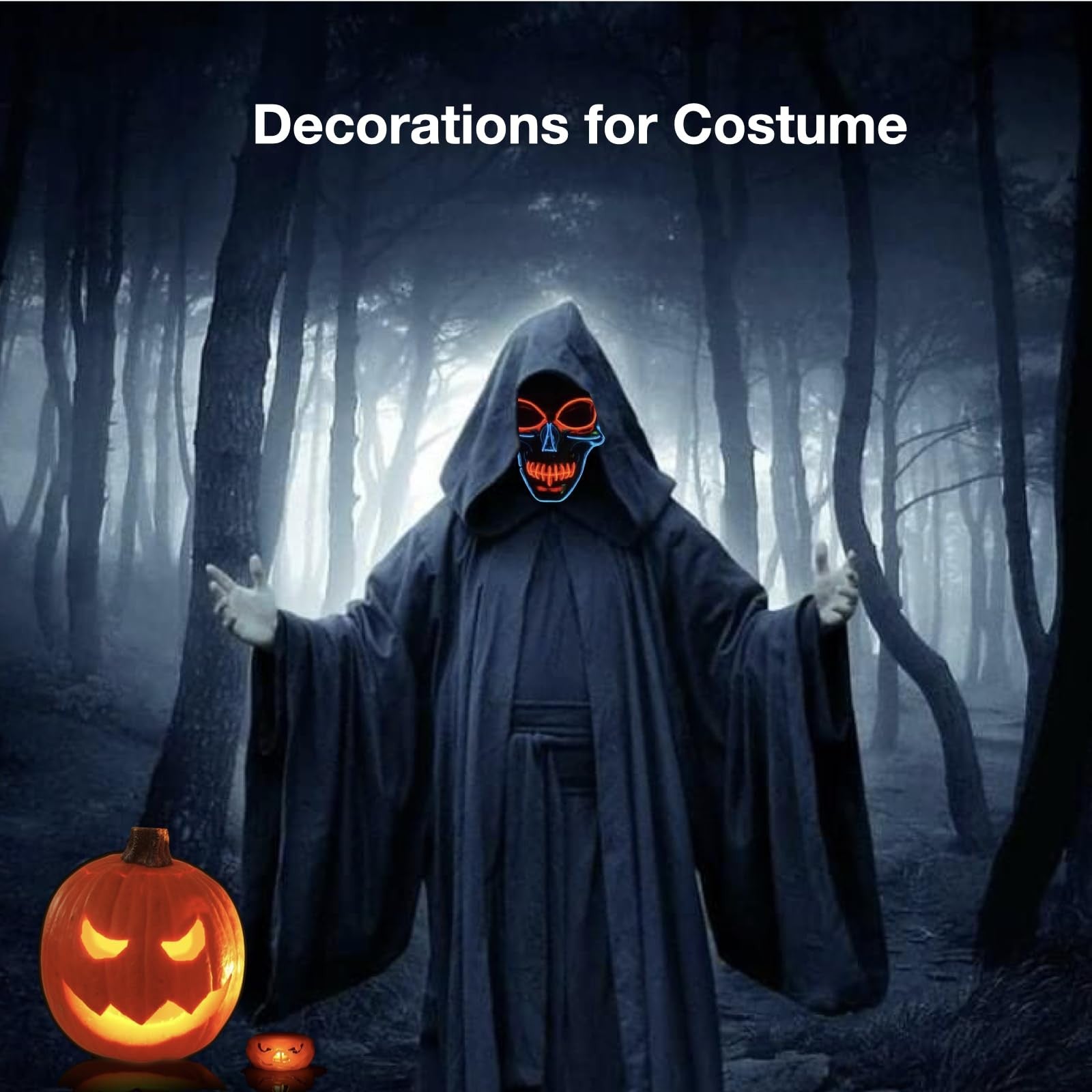 LED Skull Mask for Halloween Costume Party – Spooky Glowing