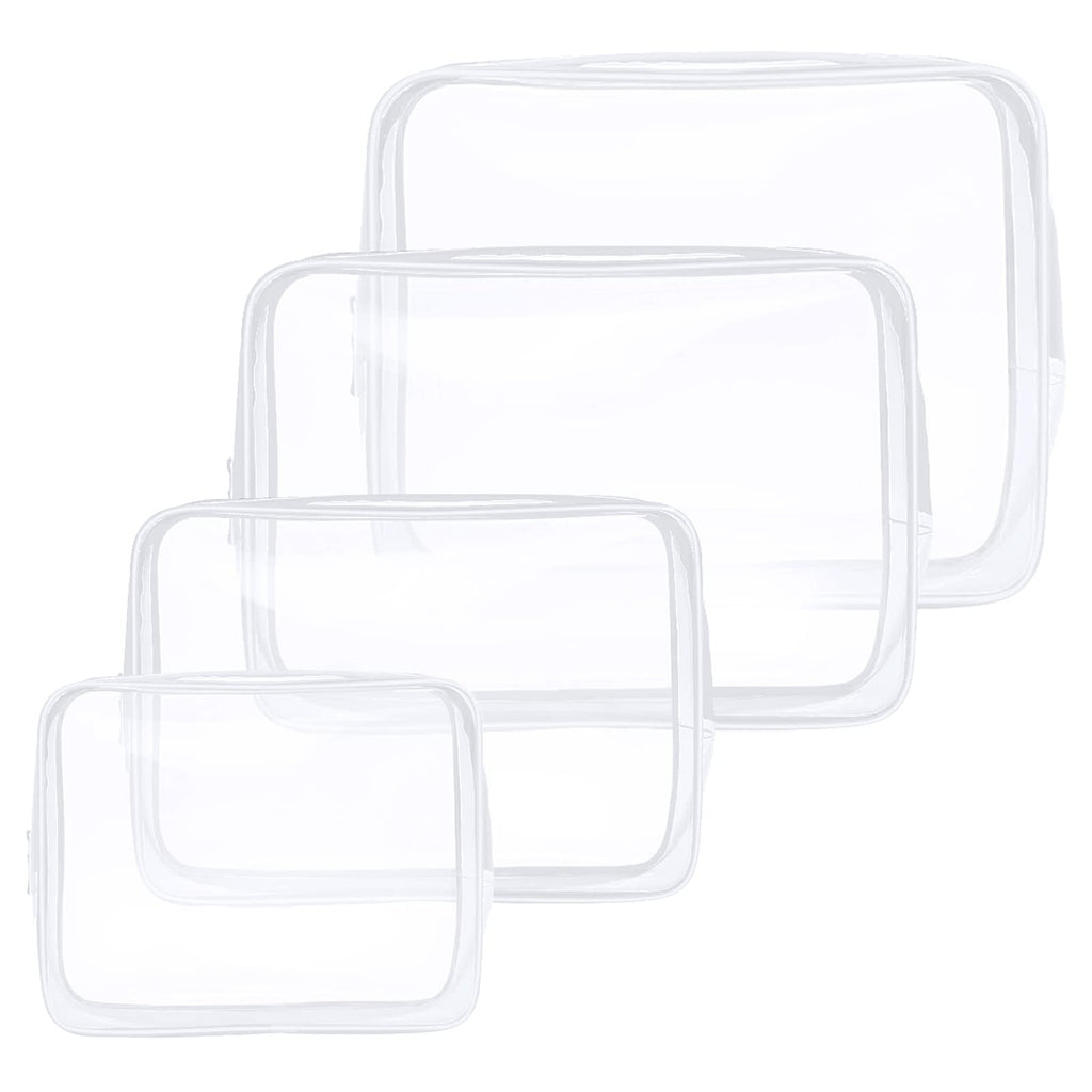Aucuu Clear Toiletries Bag, 4 Pack PVC Waterproof Toiletries