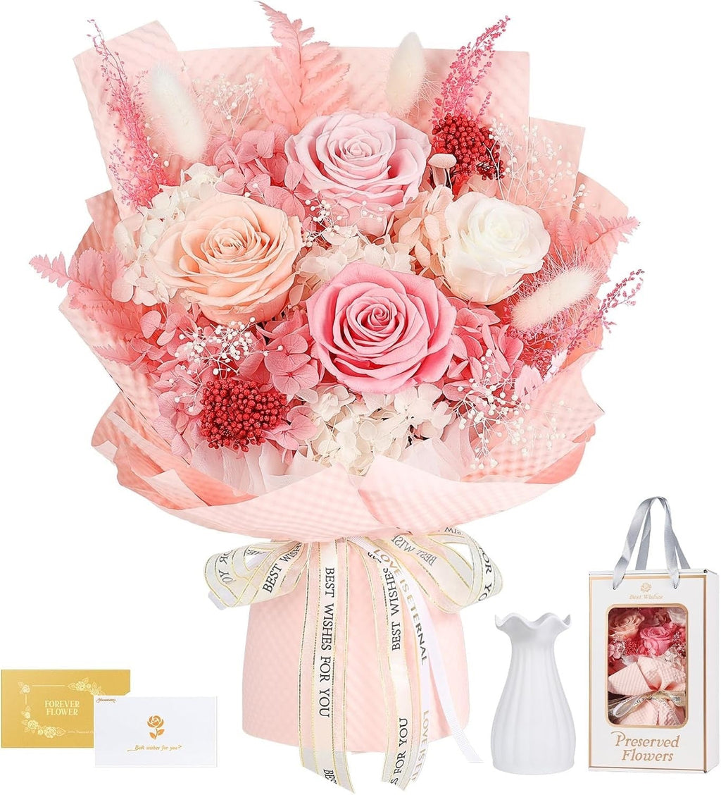 Real Roses Bouquet Forever Flowers Eternal Preserved Gifts for Woman