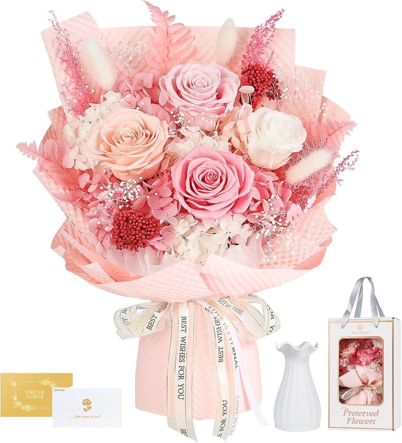 Real Roses Bouquet Forever Flowers Eternal Preserved Gifts for Woman