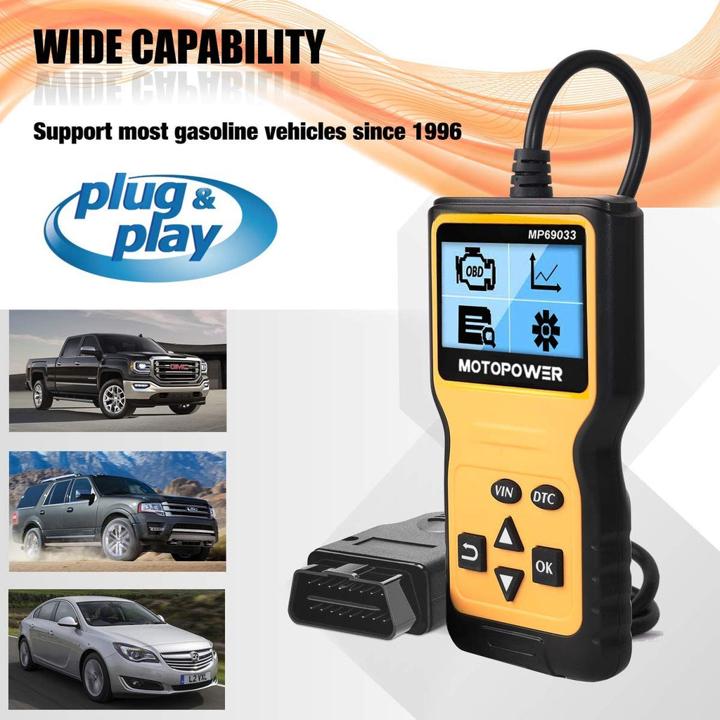 MOTOPOWER MP69033 OBD2 Scanner Universal Car Engine Fault Light Diagnostic Scan