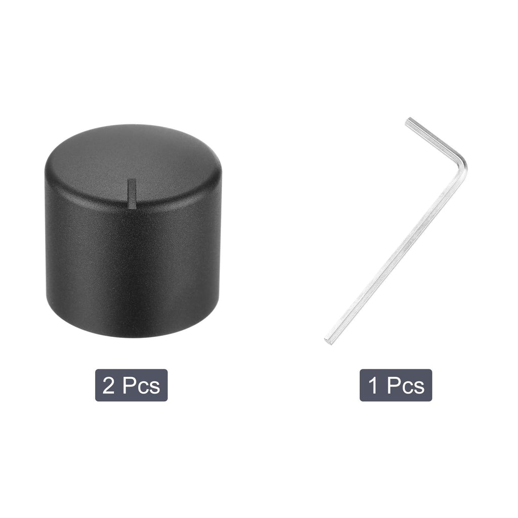 Guitar Knobs Metal Volume Tone Control Dome 6mm x 25mm – Black