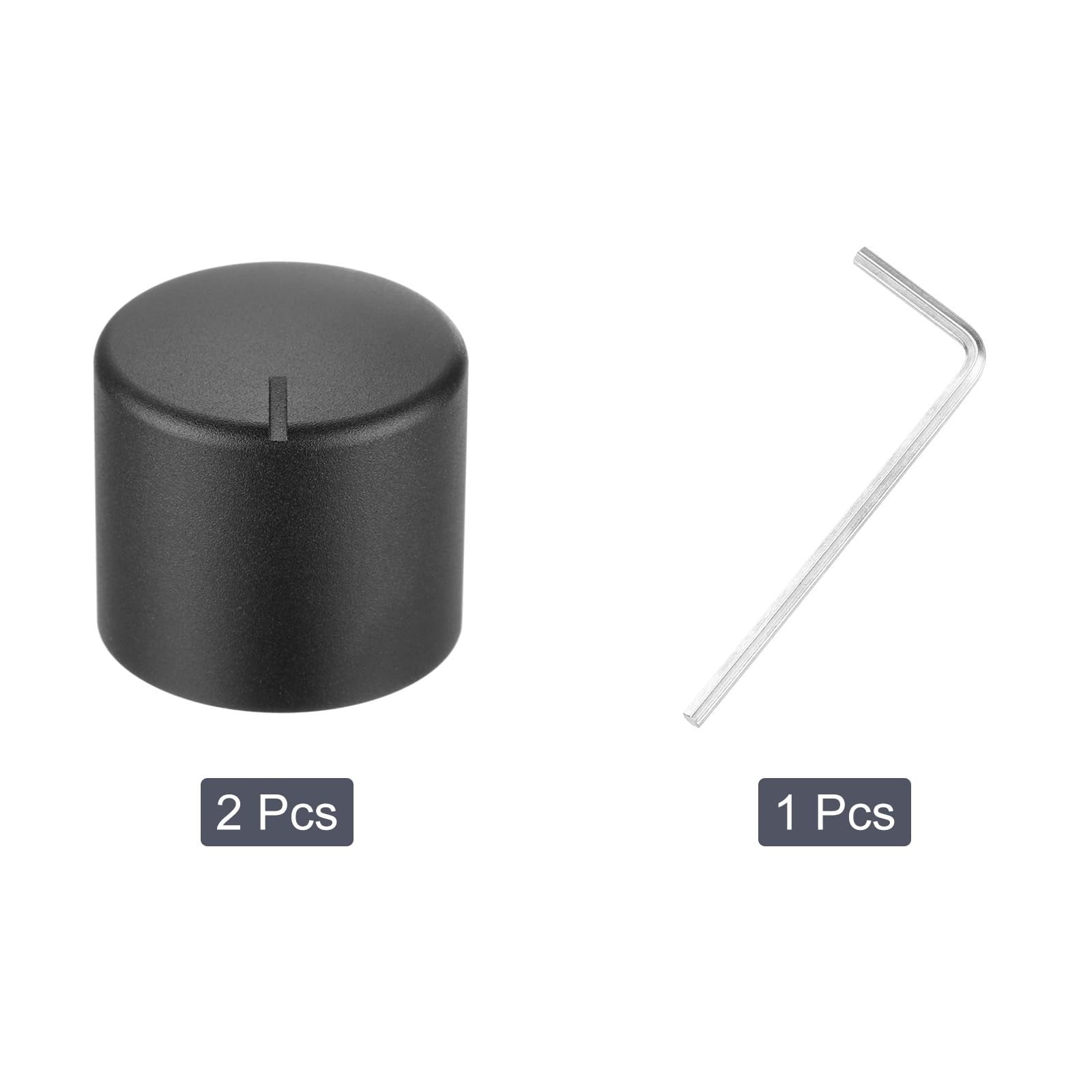 Guitar Knobs Metal Volume Tone Control Dome 6mm x 25mm – Black
