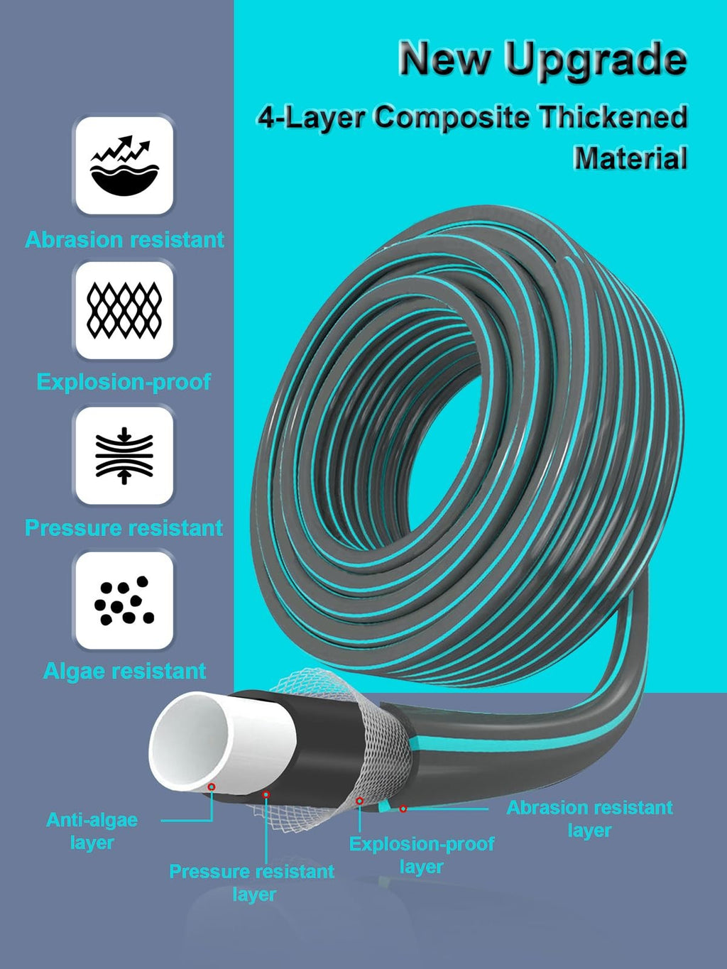 Alederways Garden Hose Pipe, 1/2" UV-Resistant Long Hose 20M/65ft