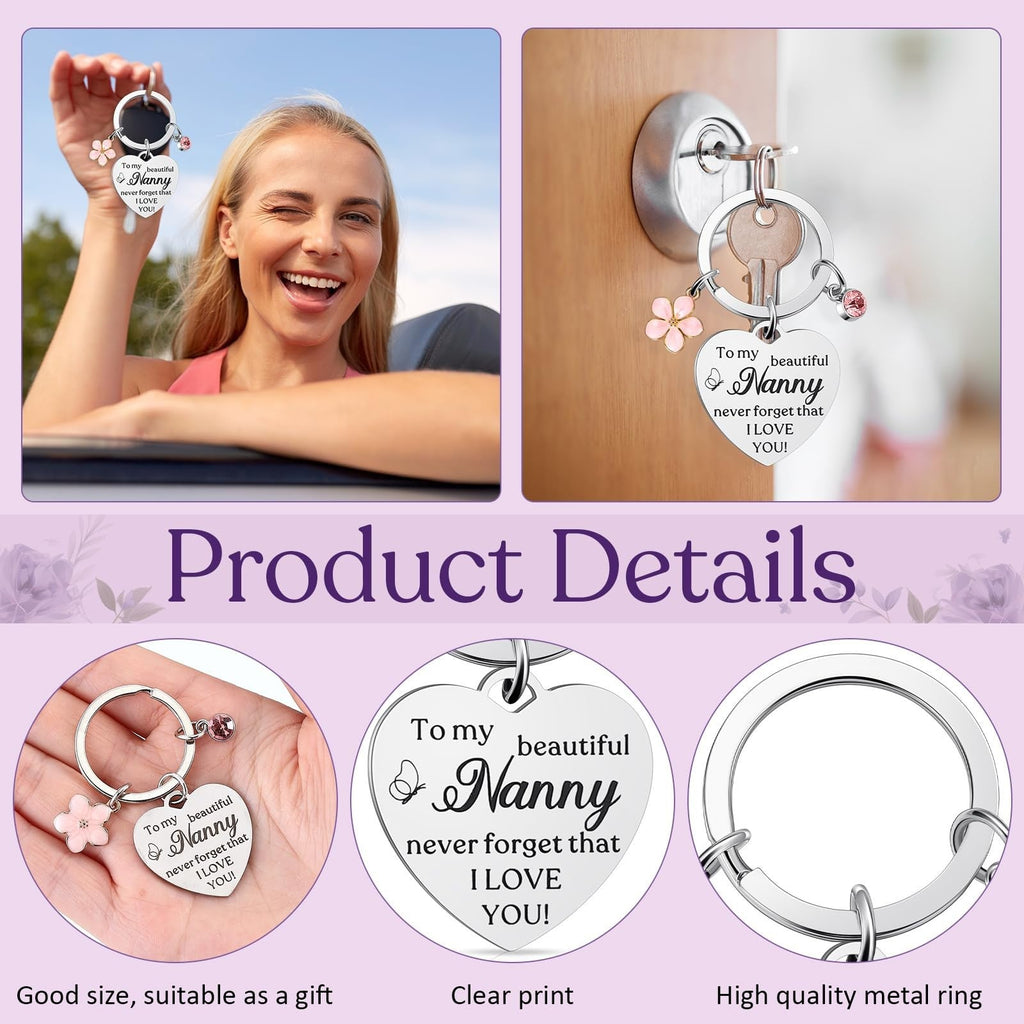 Nanny Gifts Makeup Bag Keychain Set – Thoughtful