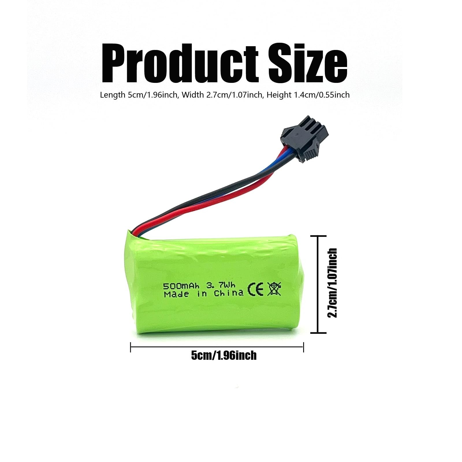 7.4V 500mAh SM-3P Plug 2S Li-ion Battery  USB Charger for RC Car Remote Control