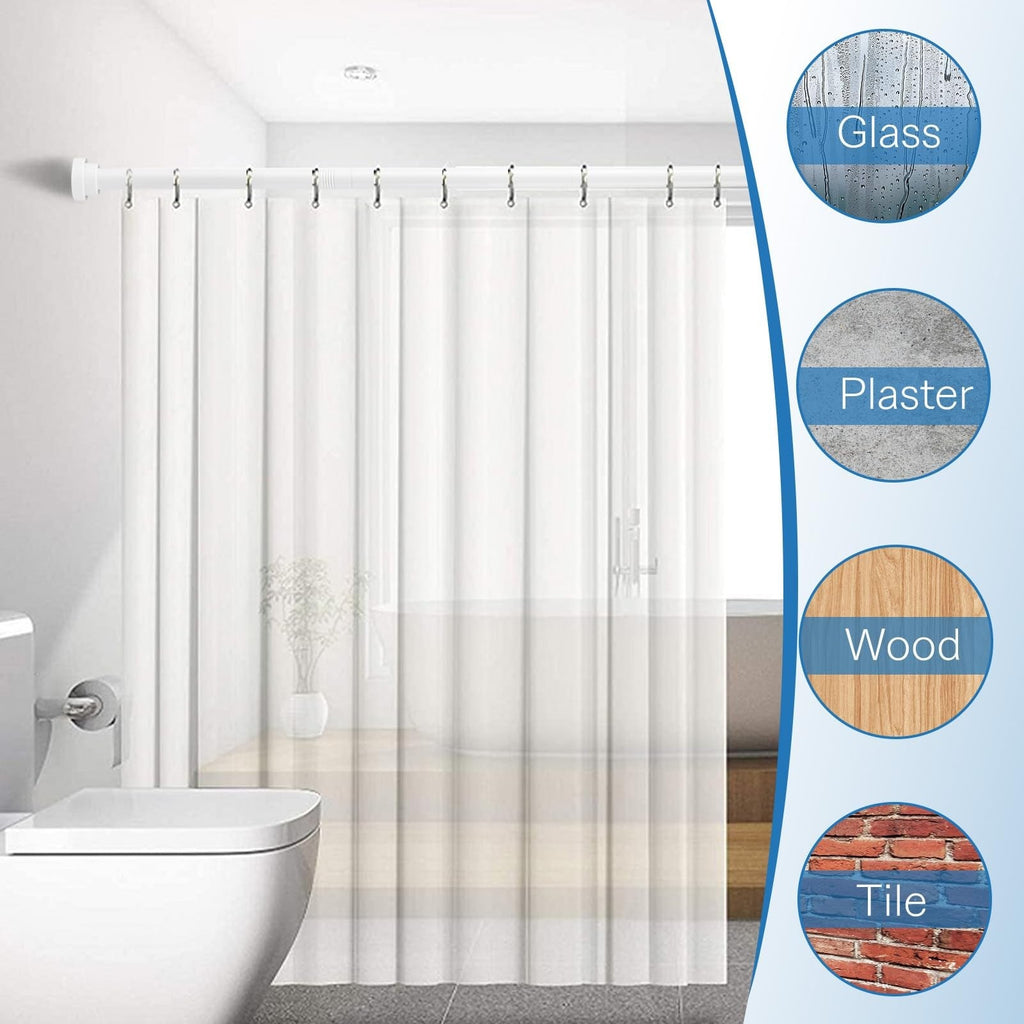 Extendable Shower Curtain Tension Rod 76-226cm,Telescopic Curtain Rod