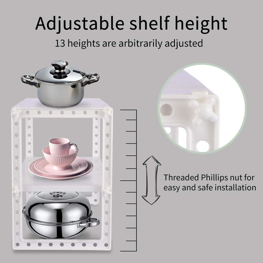 Expandable Under Sink Organizer 2Tier Adjustable Shelf Organizer