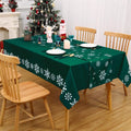 Christmas Table Runner Snowflake Waterproof - Green - Hapterouse