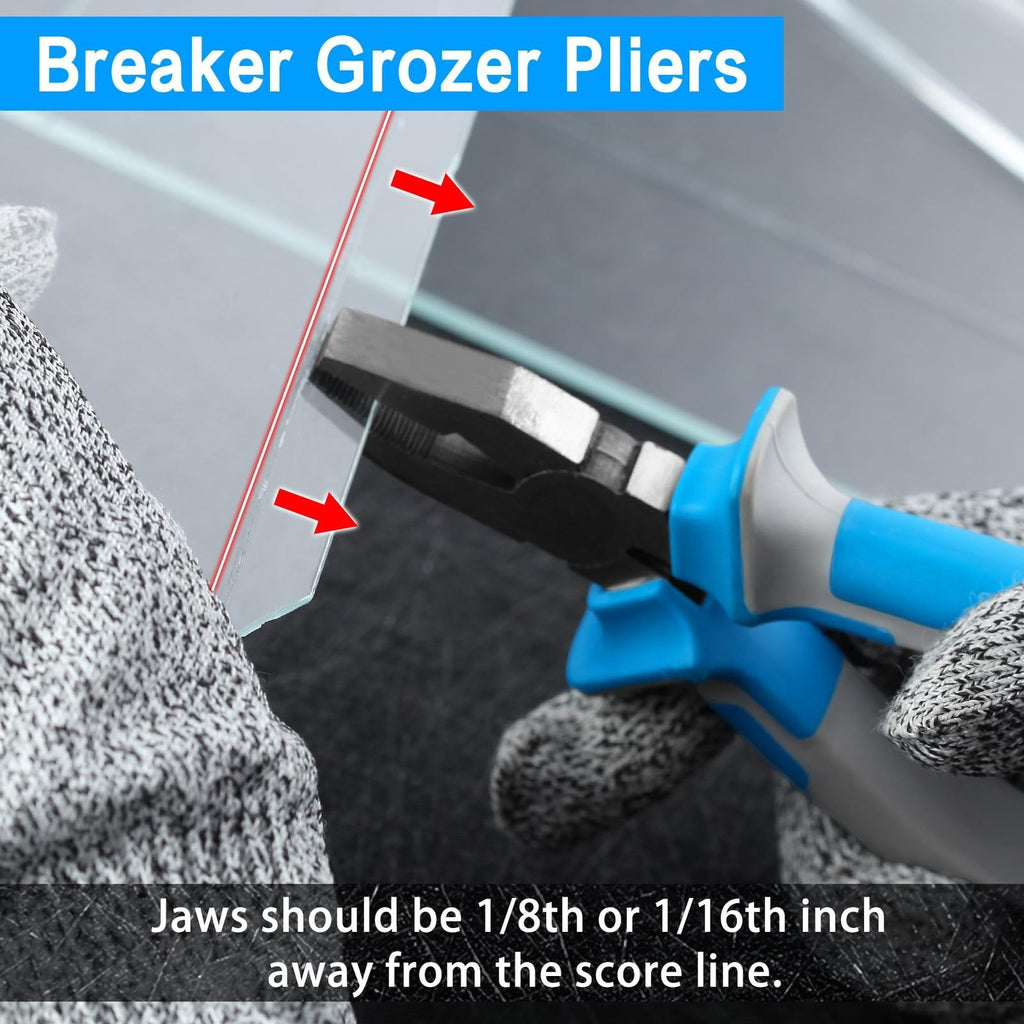 Glass Cutting Pliers Set 6in Breaker & Runner Bottle Stained Glass Cutter – 6in