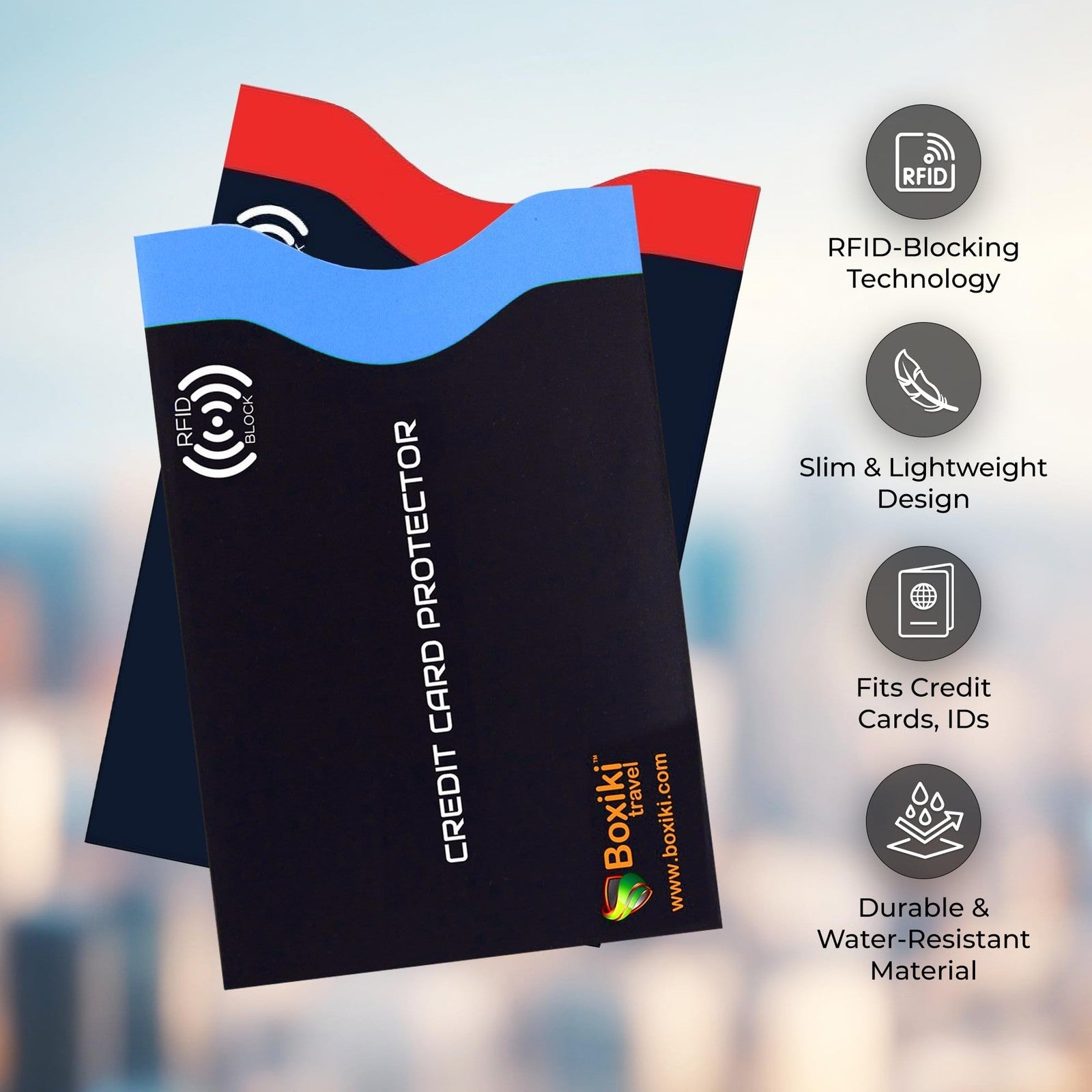 Travel RFID Blocking Card Sleeves Set Identity Theft Protection