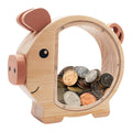Wooden Piggy Banks for Kids – Crefun HM4241 Wooden Coin Bank Clear