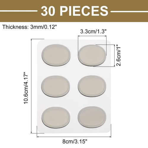 30 Pcs Drum Dampeners Gel Pads for Tone Control – Brown 33x26x3mm