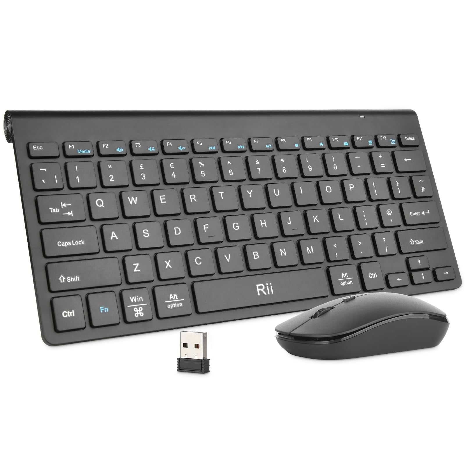 Rii Wireless Keyboard and Mouse, Ultra Slim 2.4G Keyboard