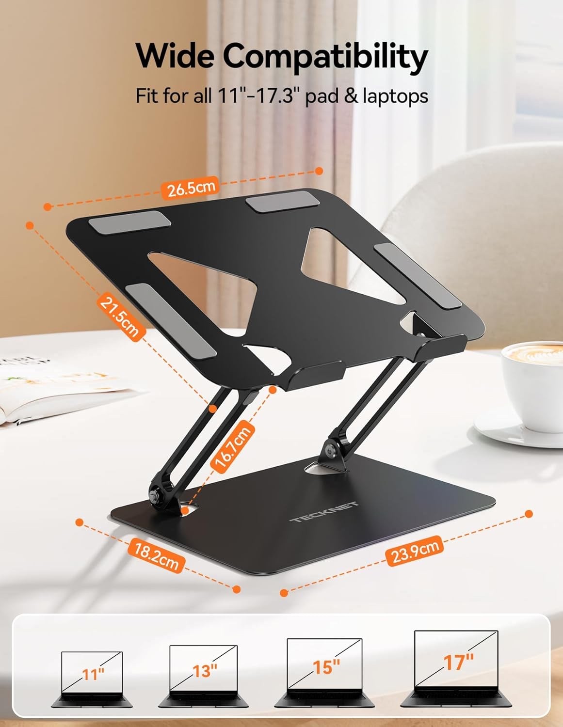 Laptop Stand Adjustable Multi-Angle Laptop Riser with Air Vent - TECKNET