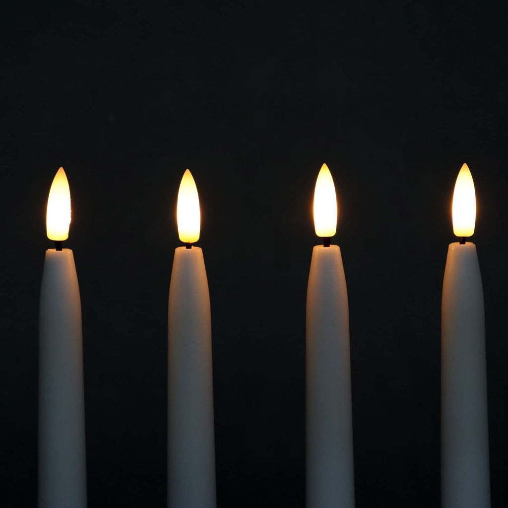 Fanna Flameless Taper Candles with Timer, Battery Operated Real Wax Finished