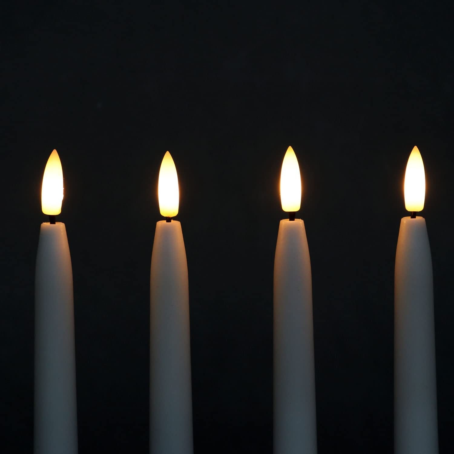 Fanna Flameless Taper Candles with Timer, Battery Operated Real Wax Finished